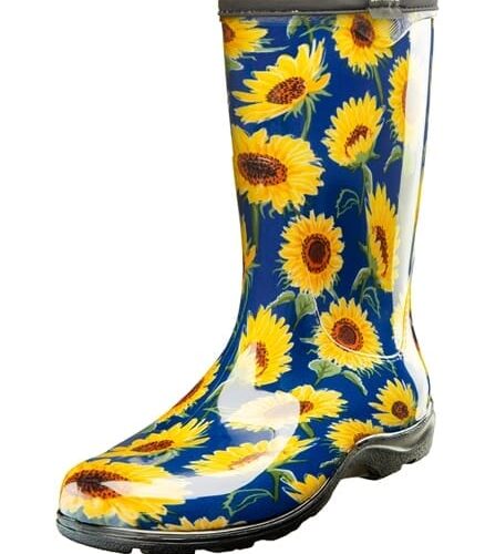 Sloggers Womens Rain Boots Sunflower Blue  Size 9