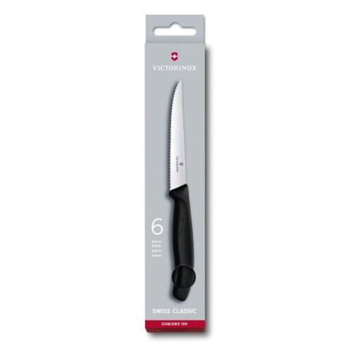 Victorinox Steak Knife Set 6.7233 - 11cm 6 piece Pointed Hang Box