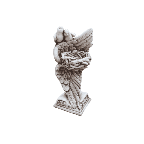 Omni Fibre Clay Bird Bath/Feeder - Winged Serenity
