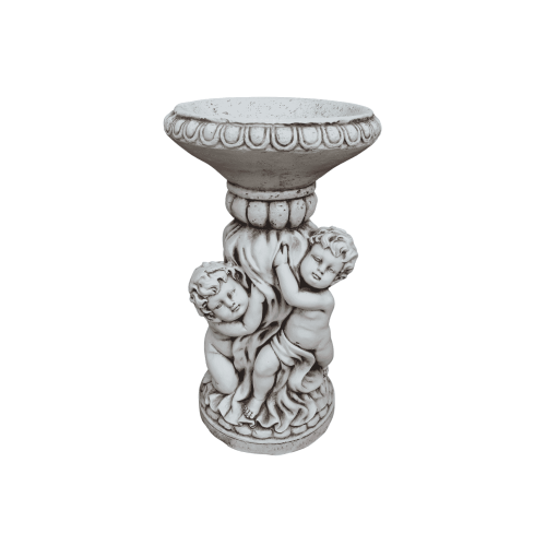 Omni Fibre Clay Bird Bath/Feeder - Serene Twins