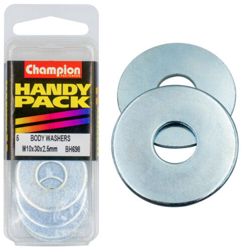 Champion Washer Flat Body M10 x 30 x2.5mm  Zinc Plated - 5pk