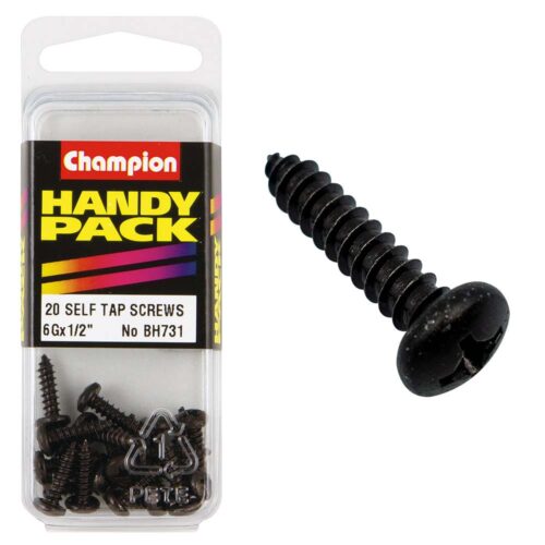 Champion 6G x 1/2in S/Tap Set Screw - Black Zinc