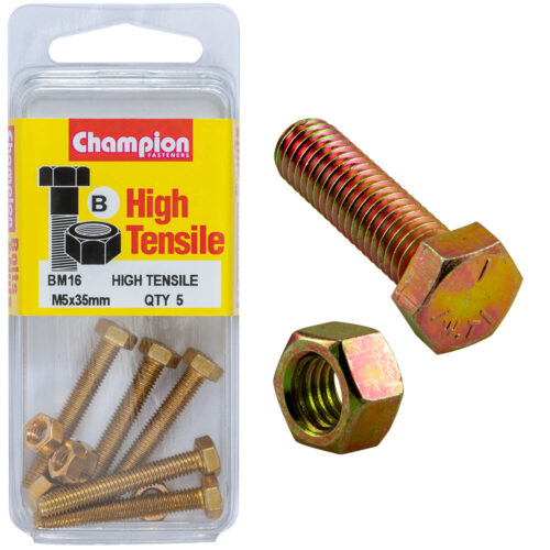 Champion Hex Set Screw High Tensile M5x35mm Grade 8.8 - 5pk
