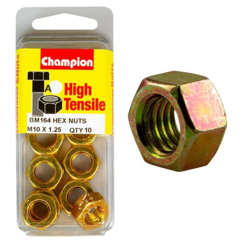 Champion M10 x 1.25 Hex Nut (A) - GR8.8