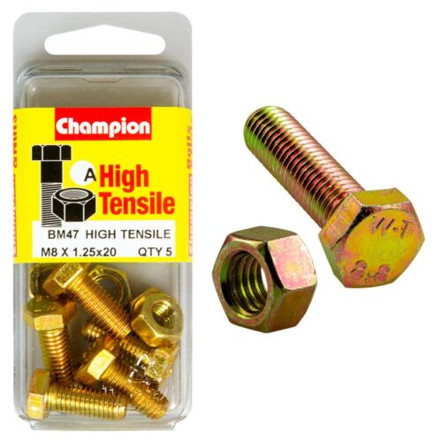 Champion M8 x 20 Set Screw & Nut (A) - GR8.8