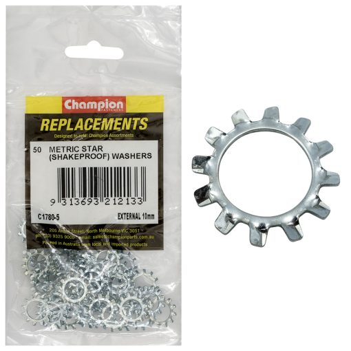 Champion 10mm External Star Washer -50pk