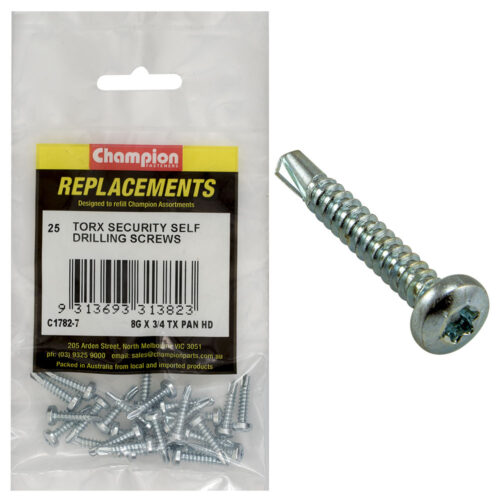 Champion 8G x 3/4in S/Drilling Screw -Pan -Tx -25pk