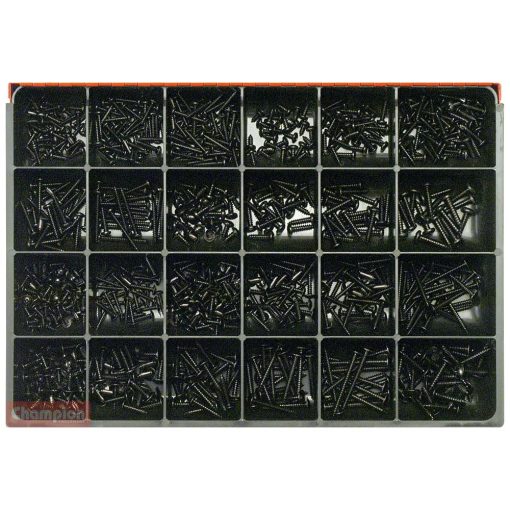 Champion Master Kit  830pc Self Tap Screw Asst(Black Zinc)