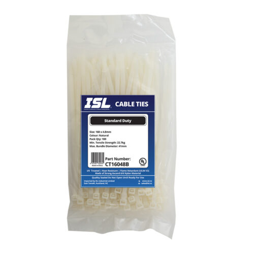 ISL 160 x 4.8mm Nylon Cable Tie - Nat. - 100pk