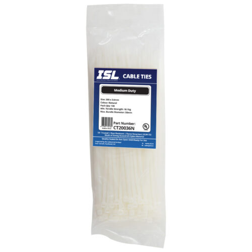 ISL 200 x 3.6mm Nylon Cable Tie - Nat. - 100pk