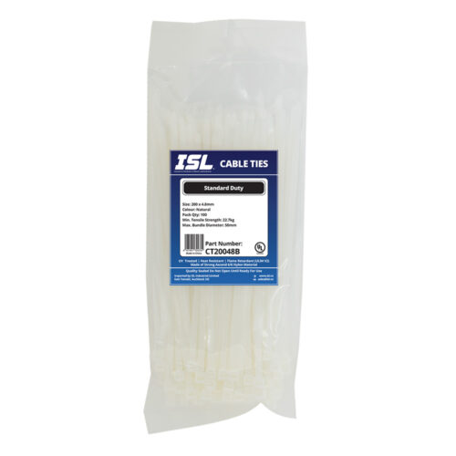 ISL 200 x 4.8mm Nylon Cable Tie - Nat. - 100pk