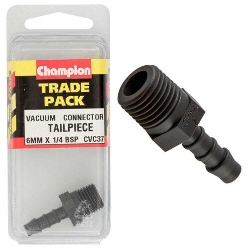 Champion Vacuum Hose - Tailpiece 6mm x 1/4in BSP