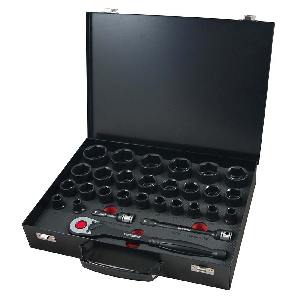 1/2” Dr 30pc 6pt Metric Standard Dual Impact Socket Sets