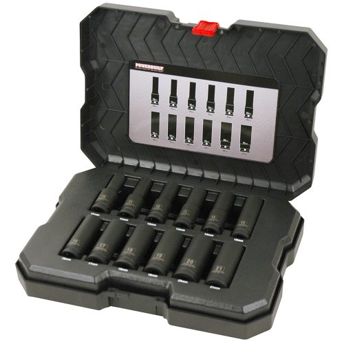 1/2” Dr 12pc 6pt Metric Deep Impact Socket Set