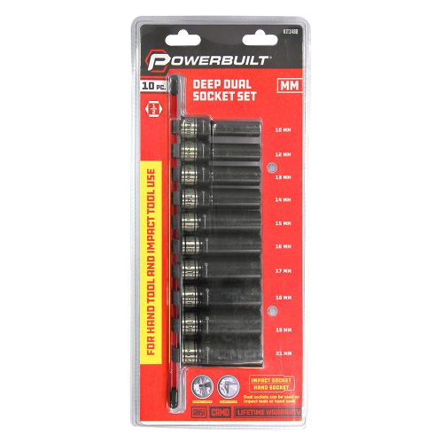 1/2” Dr 10pc Metric Deep Dual Impact Socket Set