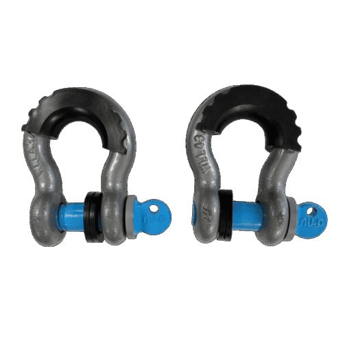 NU-D Bow Shackles Easy Tighten/Loosen Galvanised. 4 x 4 Recovery Kit. 2 pce pack Tested WLL 4750Kg 19mm