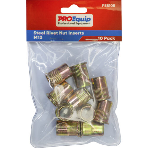 ProEquip M12 Steel Rivet Nut Inserts - 10pk