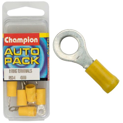 Champion 4mm Yellow Ring Terminal