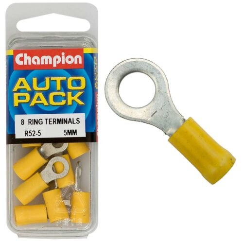 Champion 5mm Yellow Ring Terminal