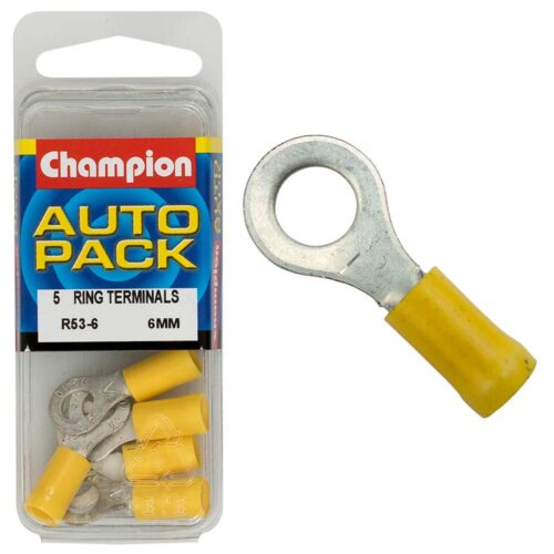 Champion 6mm Yellow Ring Terminal