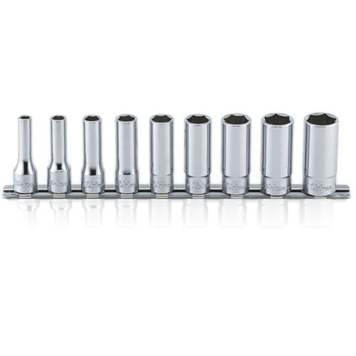 Koken RS3300A Deep Socket Set On Rail 6pt 9pc 3/8"Dr 1/4-3/4"