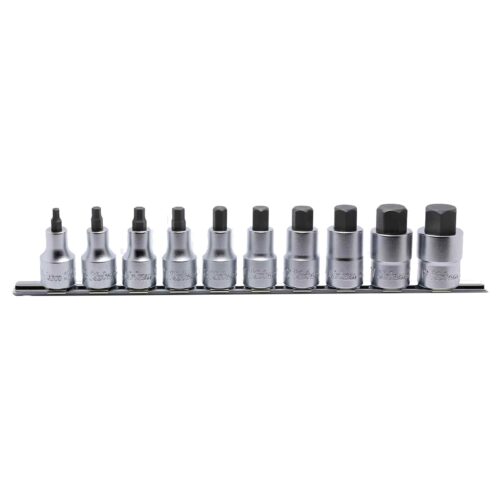 Koken RS4010M-L75 Inhex Bit Socket Set On Rail 10pc 1/2"Dr 4-19mm