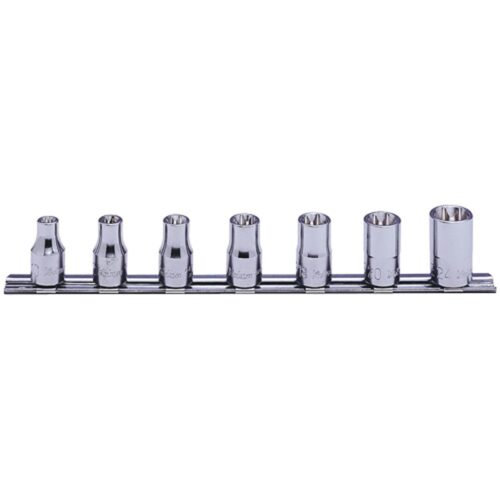Koken RS4325 Internal Torx Deep Socket Set On Rail 7pc 1/2"Dr E10-E24