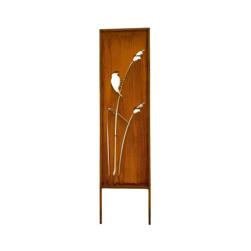 Omni Rustic Garden Screen - Bird On A Reed