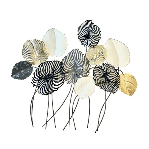 Omni Indoor Decor Wall Art Leaf Black Gold