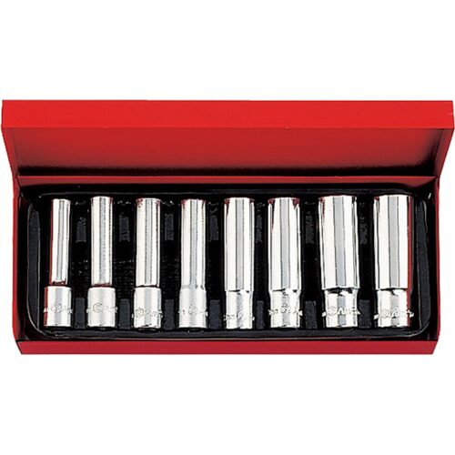 AmPro Socket Set Deep 1/2"Dr 12-23mm 6pt 8pc (Sockets Only)