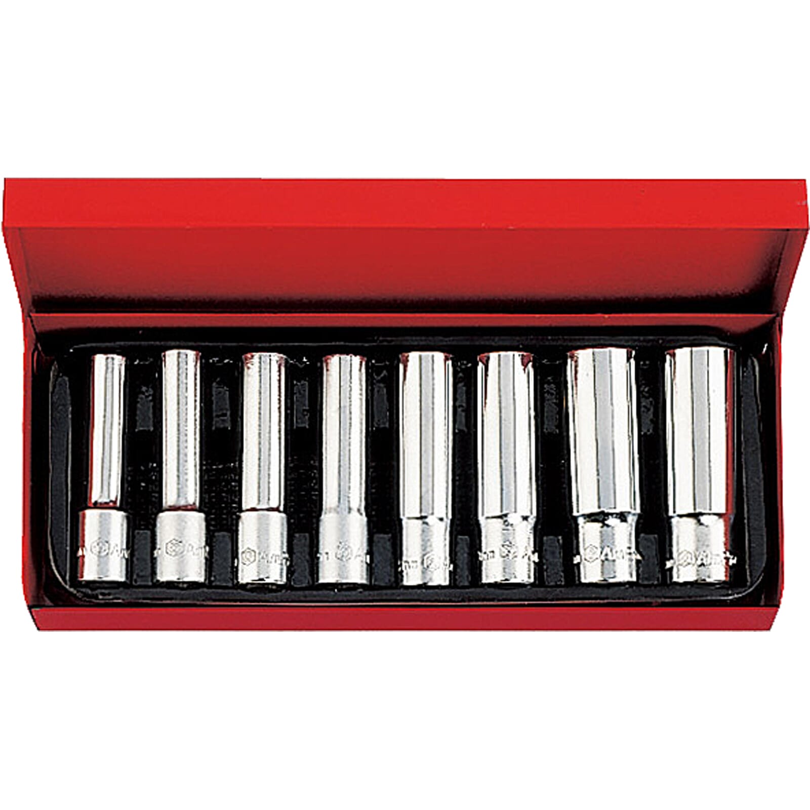 AmPro Socket Set Deep 1/2"Dr 12-23mm 6pt 8pc (Sockets Only)