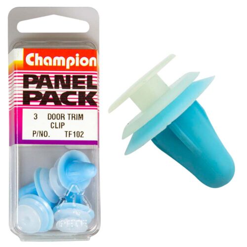 Champion Door Trim Clip ClearBlue15mm(L)8mm(Hole)13mm(HD)3pk