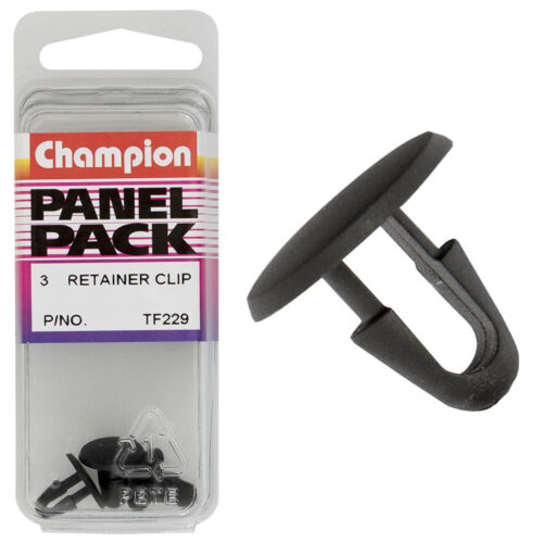 Champion Retainer Clip Black 20mm(L) 8mm(Hole) 16mm(HD) 3pk