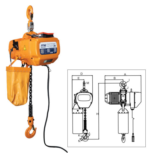 ITM Electric Hoist-415V-3 Ton-3 Meter Lift
