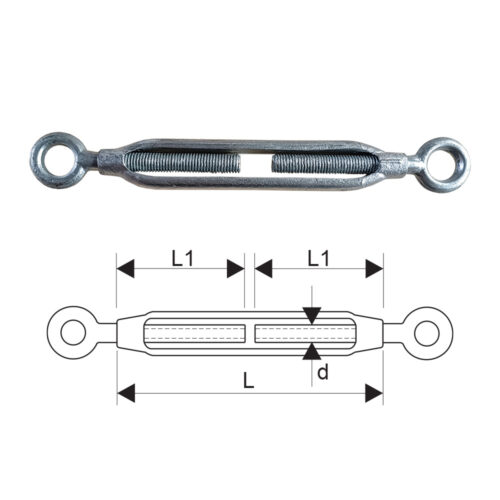 ITM Turnbuckle-Galvanised Commercial-Eye & Eye-12mm