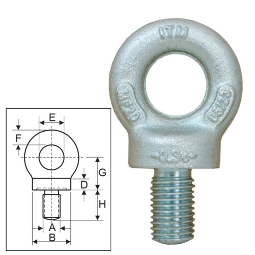 ITM Lifting Collared Eyebolt w/ Thread BS 4278-24mm-2.5T