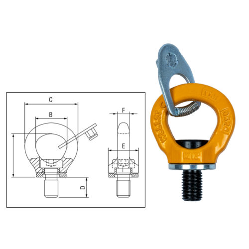 ITM G80 Lifting Point-Swivel Eye Bolt-M12-0.75T