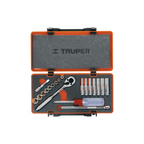 Truper Socket Set 1/4" Drive 4-12mm 21-pce