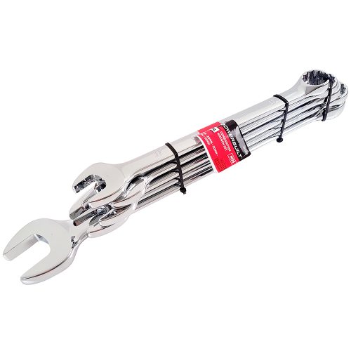 5pc Metric Jumbo Ring and Open-End Spanner Set – mirror polished