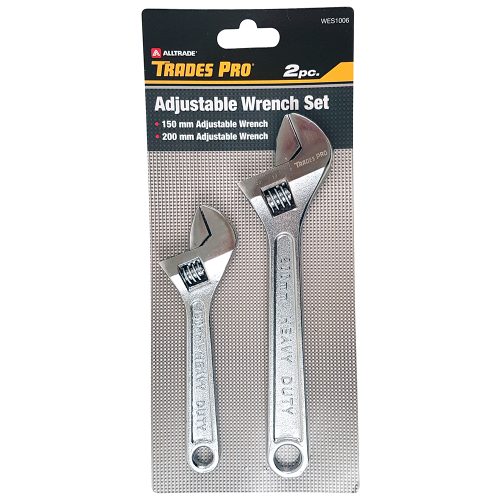 2pc Pack 150mm/6" & 200mm/8" Adjustable Wrenches