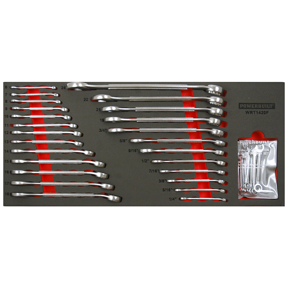 46pc Ring and Open End Spanner Tray